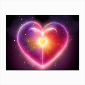 A Colorful Glowing Heart On A Dark Background Horizontal Composition 35 Canvas Print