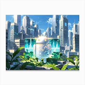 Android In The City Canvas Print