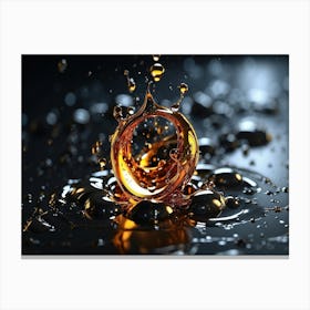 A Drop Of Metal Falls Into The Molten 1 Canvas Print