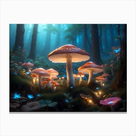 Magical gloving Mushroom Forest 5 Canvas Print