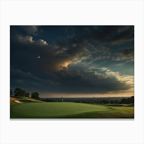 Sunset At The Golf Course 3 Canvas Print