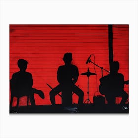 Silhouettes Of Musicians Canvas Print