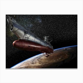 Spaceship in space in a scenic view Canvas Print