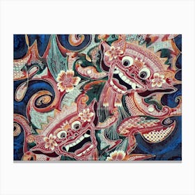Indonesia Bali Batik Fabric Impression Patterns Canvas Print