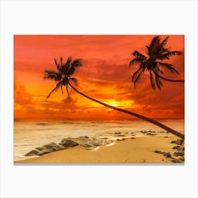 Sunset On The Beach 1 Canvas Print