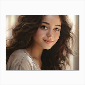 Portrait Of A Beautiful Girl Paintings Art Print Canvas Print