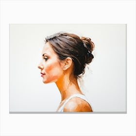 Side Profile Of Beautiful Woman Oil Painting 56 Canvas Print