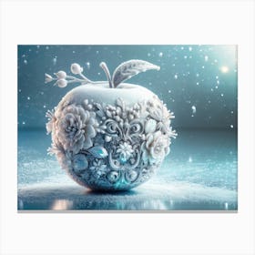 Luxury Crystal Apple in winter theme, elegance style Canvas Print