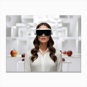 Woman In Vr Glasses 1 Canvas Print