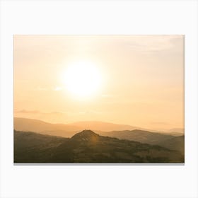 Sunset In Hills Of Italian Le Marche Canvas Print
