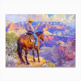 Cowboy Painting Grand Canyon Arizona Canvas Print