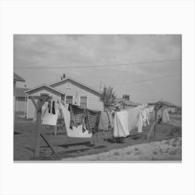 Laundry On Line Back Of Cottage Of Permanent Farm Worker At The Fsa (Farm Security Administration) Labor Canvas Print