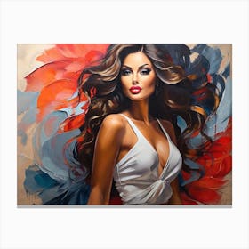 Beautiful Woman With Long Hair Canvas Print