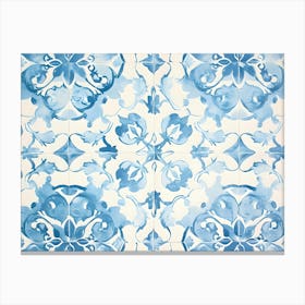 Blue And White Tile 1 Canvas Print