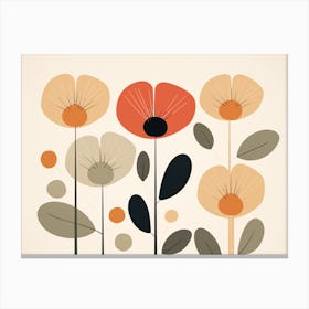 Minimalist Botanical Scandinavian Flowers 4 Canvas Print