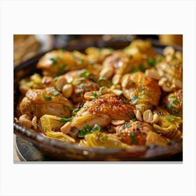 Chicken And Artichoke Dish Canvas Print