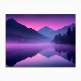 Purple Sky Over Lake Canvas Print