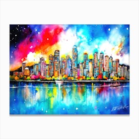 Vancouver BC City - Lower Mainland Skyline Canvas Print