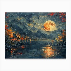 Moonlight Over Lake 1 Canvas Print