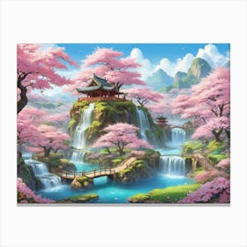 Asian Waterfall Canvas Print