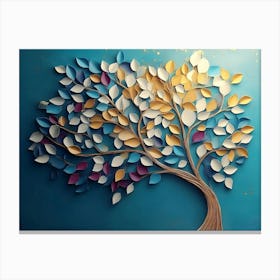 Colorful Tree With Leaves On Hanging Branches 12 Canvas Print