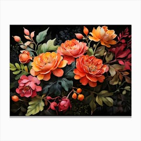 Default A Stunning Watercolor Painting Of Vibrant Flowers And 0 (2) (1) Canvas Print