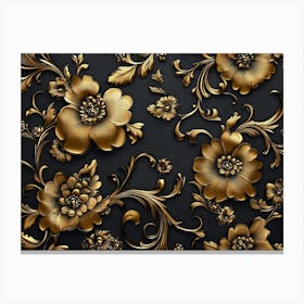 Golden Floral 1 Canvas Print