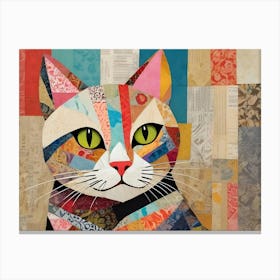 Collage Cat Canvas Print