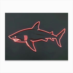 Neon Red Mako Shark 2 Canvas Print