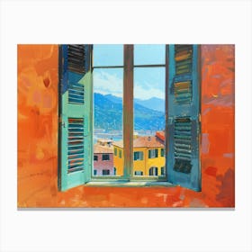 Genoa From The Window View Painting 3 Canvas Print