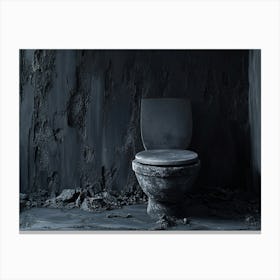 Toilet In An Abandoned Room Canvas Print