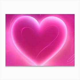 A Glowing Pink Heart Vibrant Horizontal Composition 65 Canvas Print