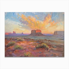 Western Sunset Landscapes Monument Valley Arizona 2 Canvas Print