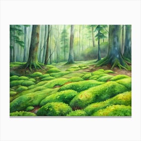 5 Vivid Green Moss Carpeting Forest Floors (1) Canvas Print