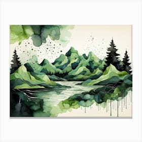 Watercolor Landscape Canvas Print