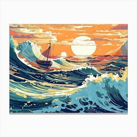 Sunset On The Sea Canvas Print