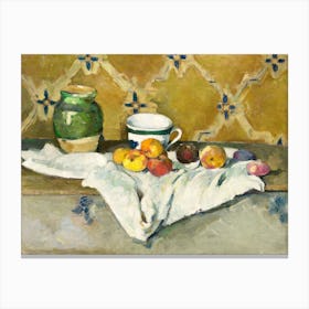 Still Life With Jar, Cup, And Apples, Paul Cézanne Canvas Print