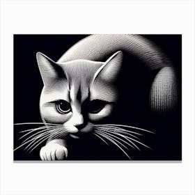 Sneaky cat wall art poster Canvas Print