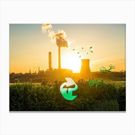 Icon Series Depicting Various Forms Of Pollution And Symbols Of Environmental Impact Awareness Incl Canvas Print