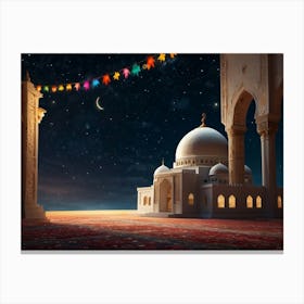 Islamic Mosque At Night 2 Canvas Print