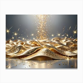 Christmass style sparkling silver gold background 14 Canvas Print