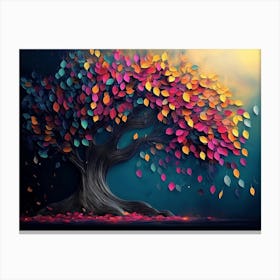 Tree In The Night 1 Canvas Print