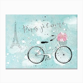 Paris Love Bike Canvas Print