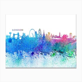 London Uk Skyline Splash Canvas Print