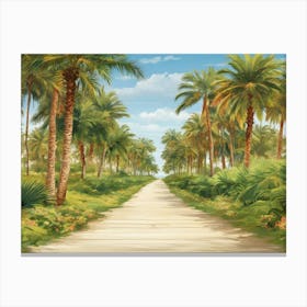 Palm Tree Road Canvas Print