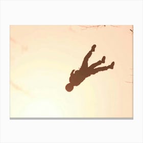 Silhouette Of A Man Jumping Canvas Print