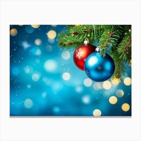 Christmas Tree Ball Background Holiday Merry Celebration Pine Ornament Glow Happy Design (16) Canvas Print