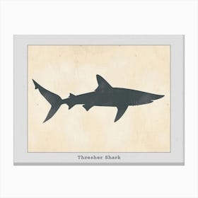 Thresher Shark Silhouette 3 Poster Canvas Print