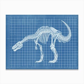 Brontosaurus Dinosaur Skeleton Blueprint Canvas Print
