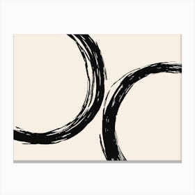 Black And White Circles Canvas Print